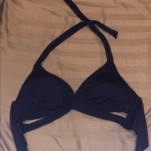 Navy strappy bikini top